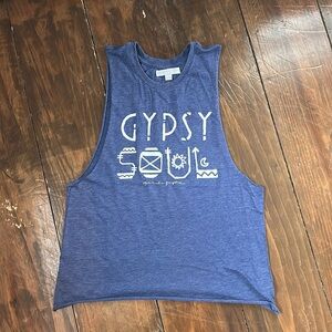 Spiritual gangster, blue tank top